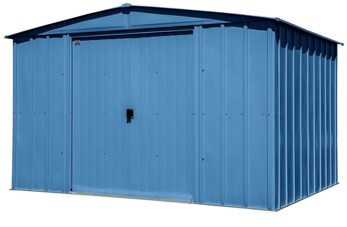 Classic Galvanized Steel Storage Shed, Blue Grey, 10-ft x 8-ft