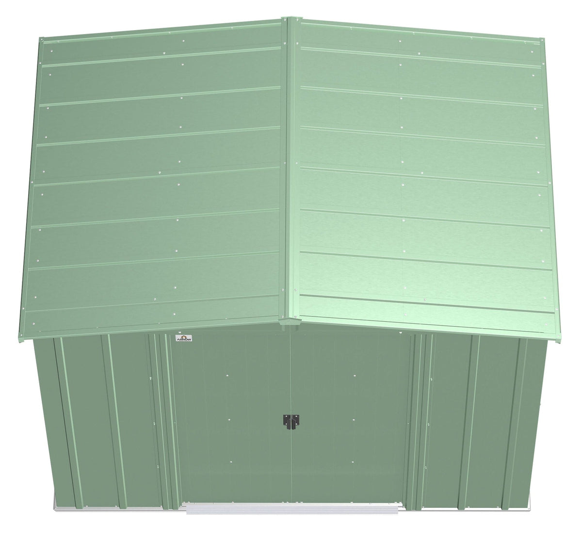 Classic Galvanized Steel Storage Shed, Sage Green, 8-ft x 6-ft
