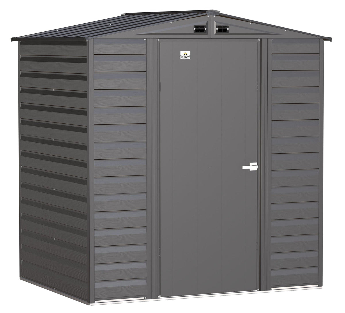 Select Galvanized Steel Storage Shed, Charcoal, 6-ft x 5-ft