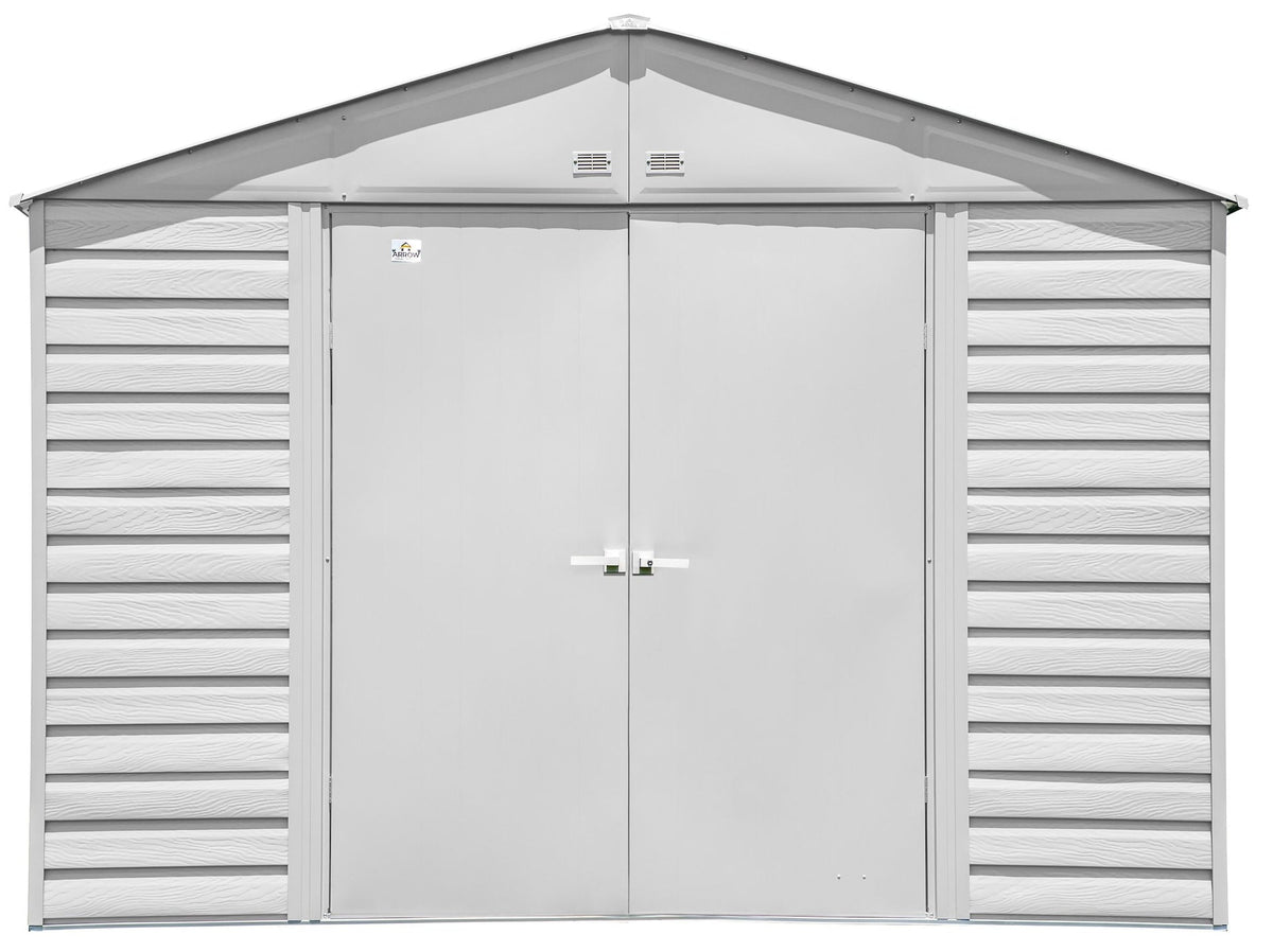 Select Galvanized Steel Storage Shed, Flute Grey, 10-ft x 8-ft