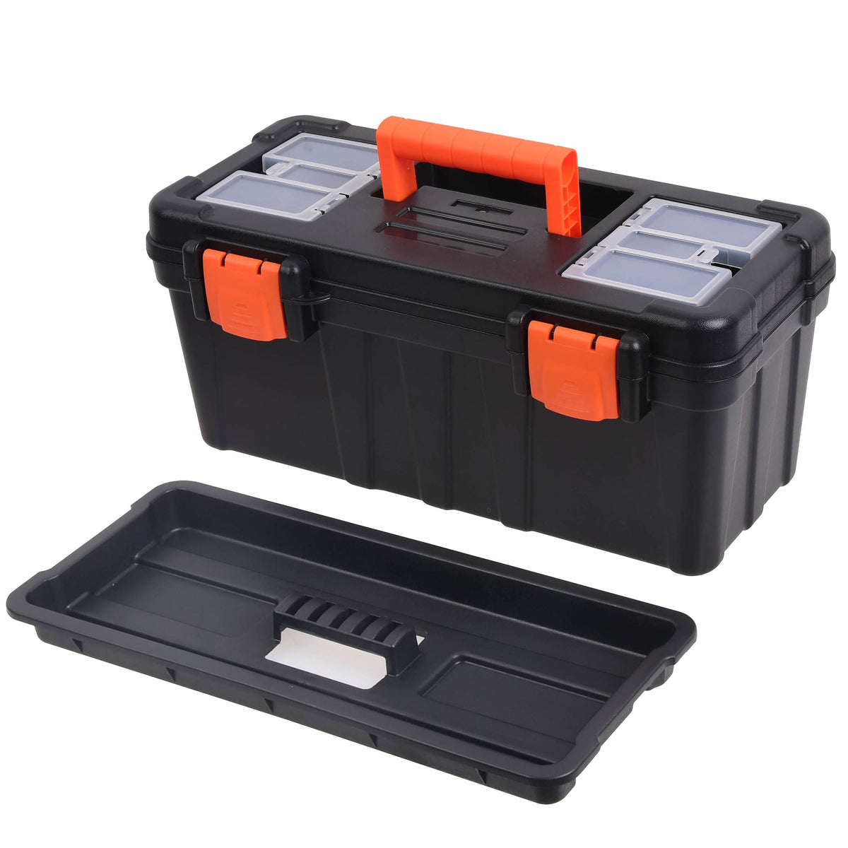 Portable Plastic Tool Box with Removable Tray, 20-in