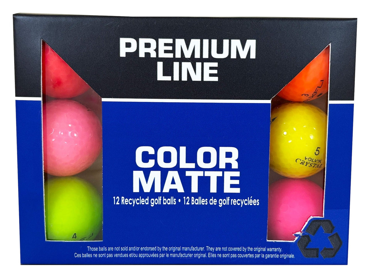 Recycled Golf Balls, Mixed/Matte Colours, 12-pk