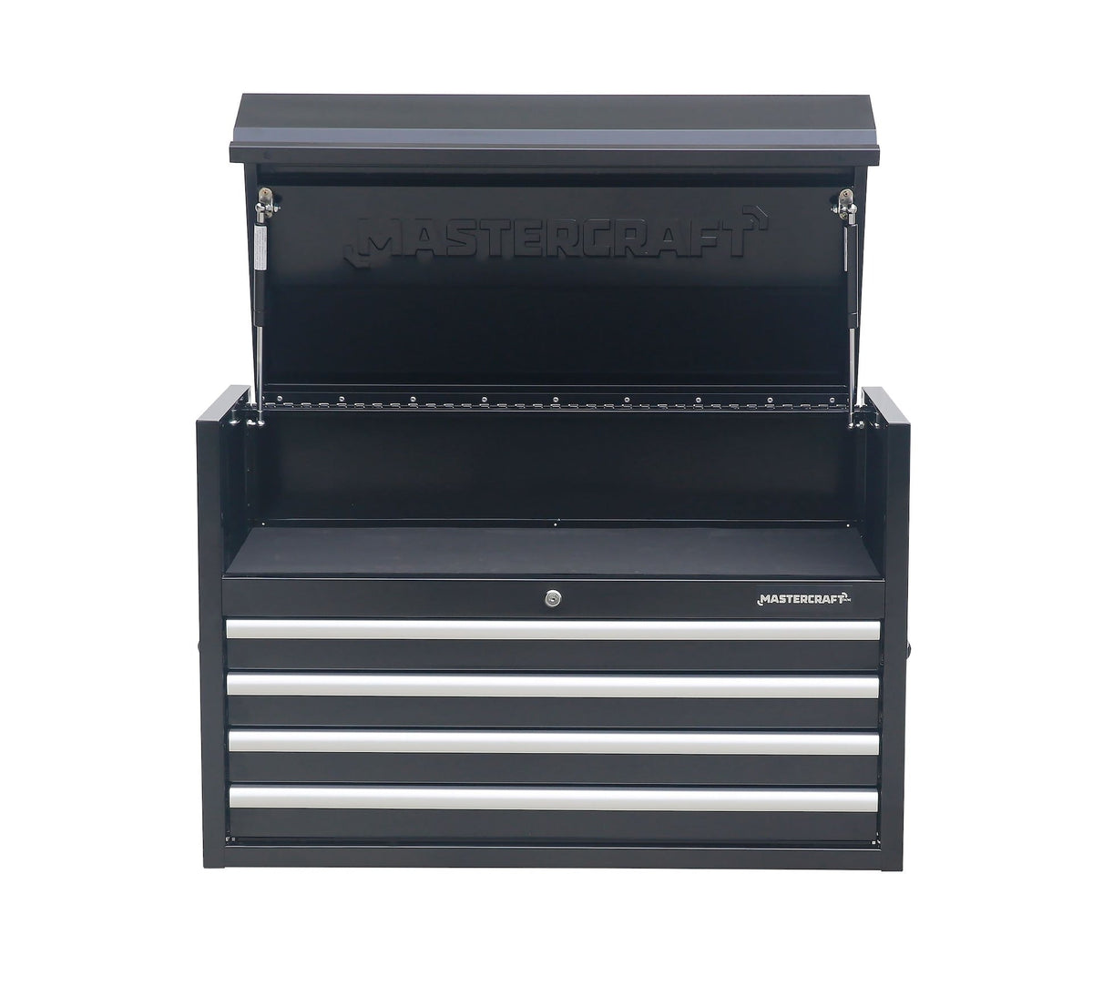 Powder-Coated Steel Tool Chest with Liners, Black, 36-in