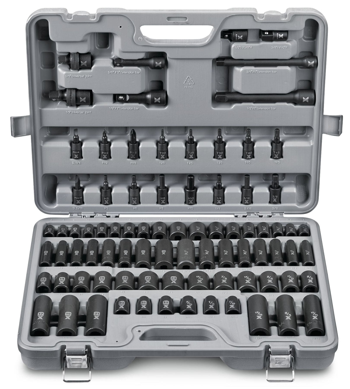 3/8-in & 1/2-in Drive Professional Grade Impact Socket Set, 83-pc, CRMO