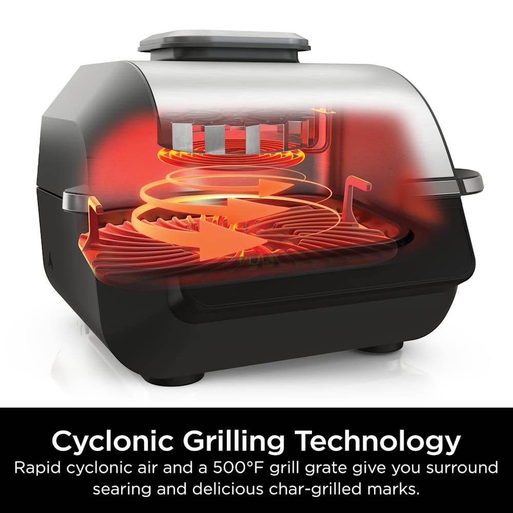 6-in-1 indoor Grill and Cyclonic Air Fryer, 4-qt