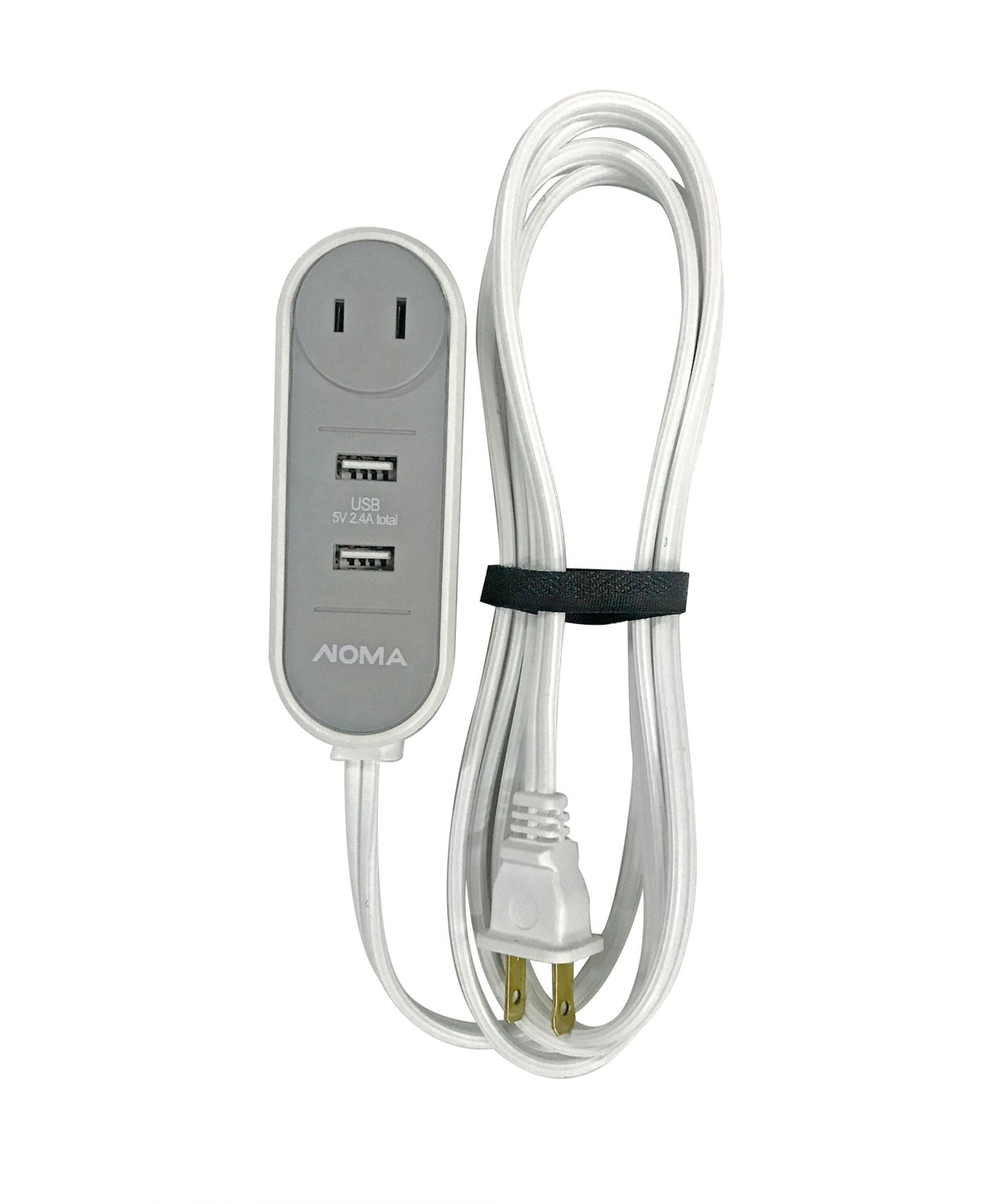 6-ft 6-in 16/2 Extension Cord with 2 USB Outlets, Travel design, White