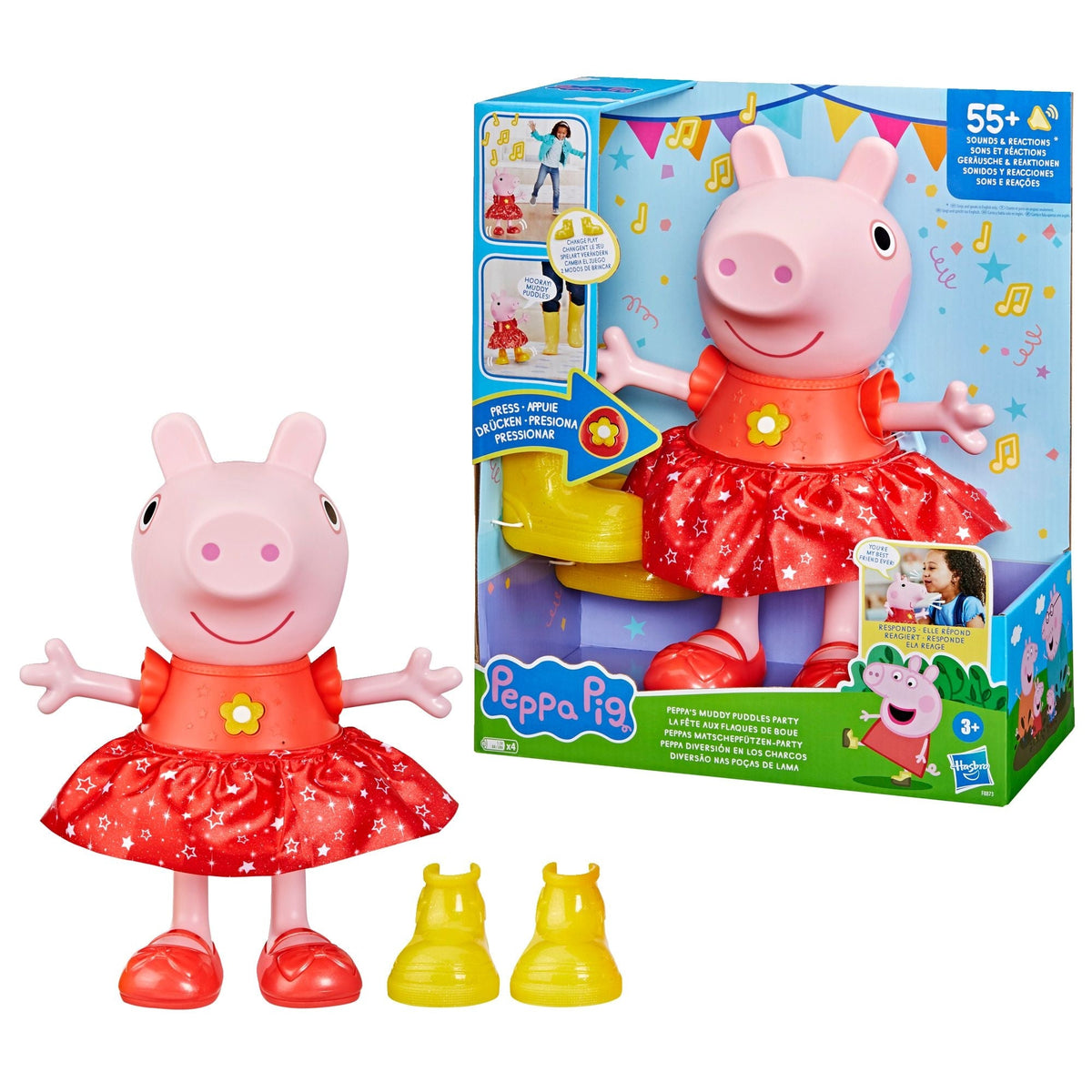 Peppa’s Muddy Puddles Party Singing and Dancing Doll, English, Ages 3+
