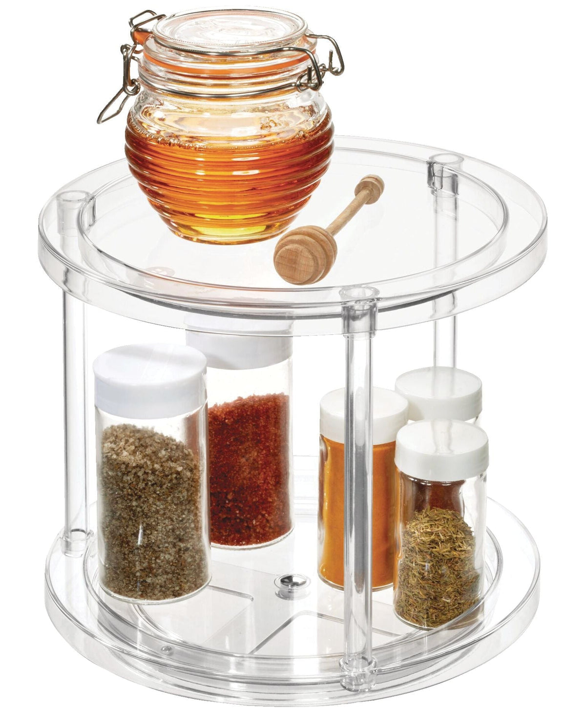 Clear 2-Tier Rotating Turntable Organizer