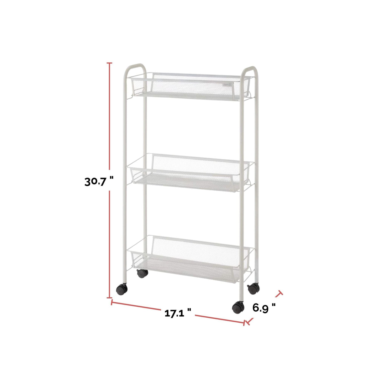 3-Tier Mesh Wire Slim Storage Cart