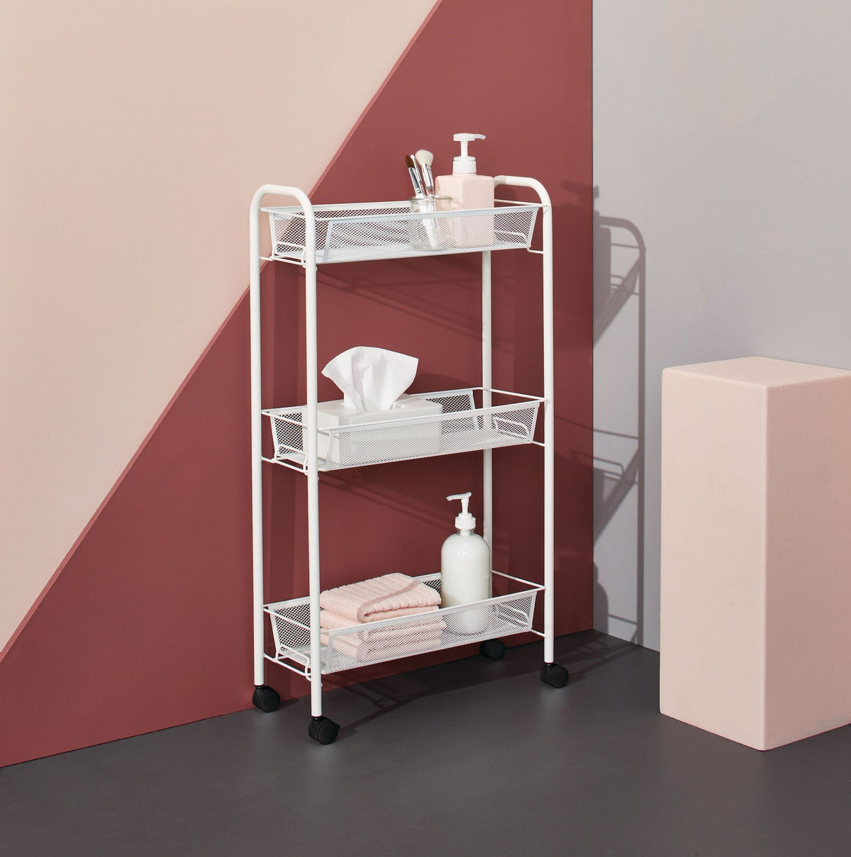 3-Tier Mesh Wire Slim Storage Cart