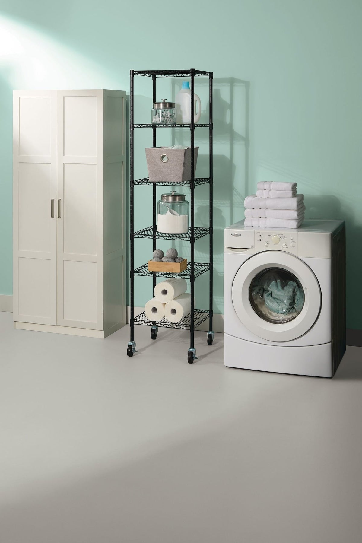 6-Tier Slim Small Space Storage Rack with Adjustable Shelves, No Tool Assembly