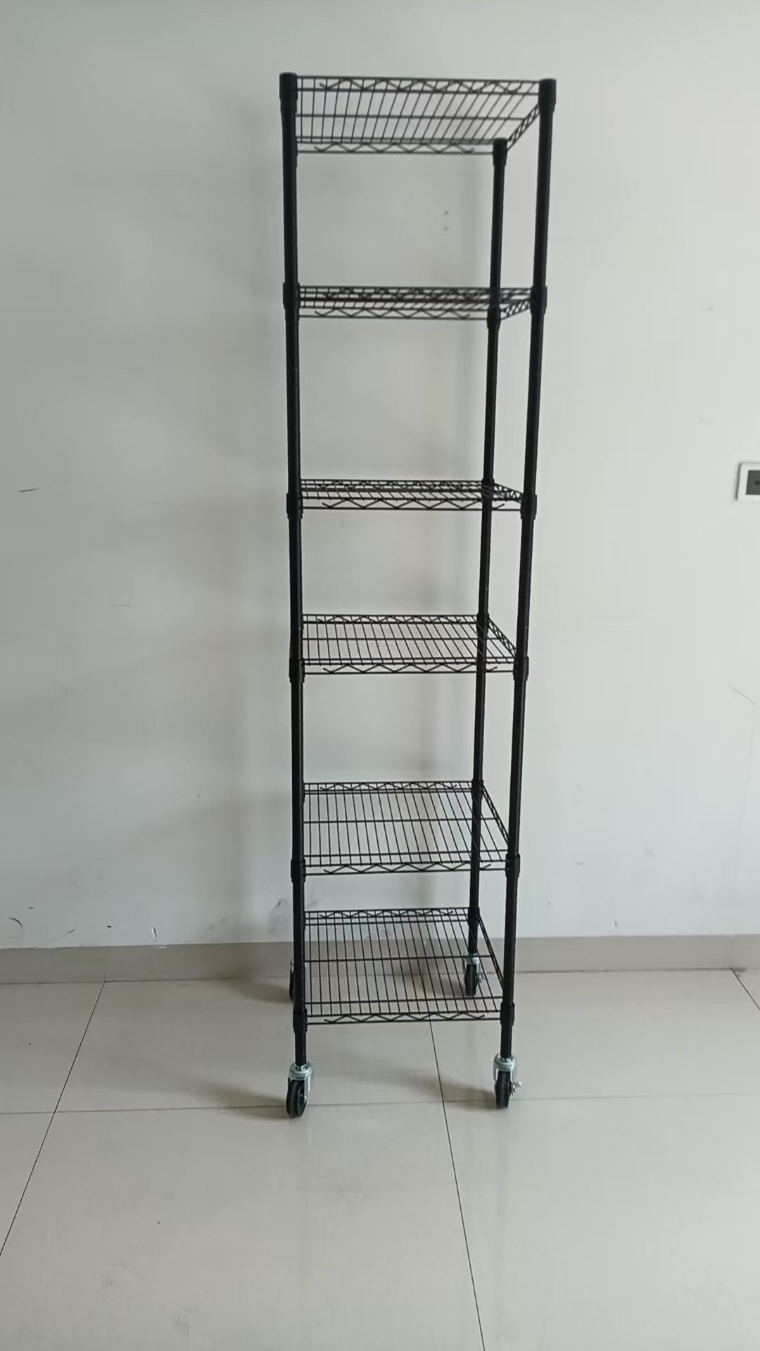 6-Tier Slim Small Space Storage Rack with Adjustable Shelves, No Tool Assembly