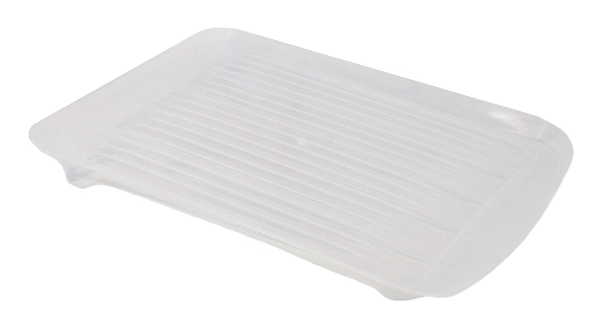 Anti-Microbial Plastic Drainboard Tray For Kitchen Dish Drying Rack, Clear