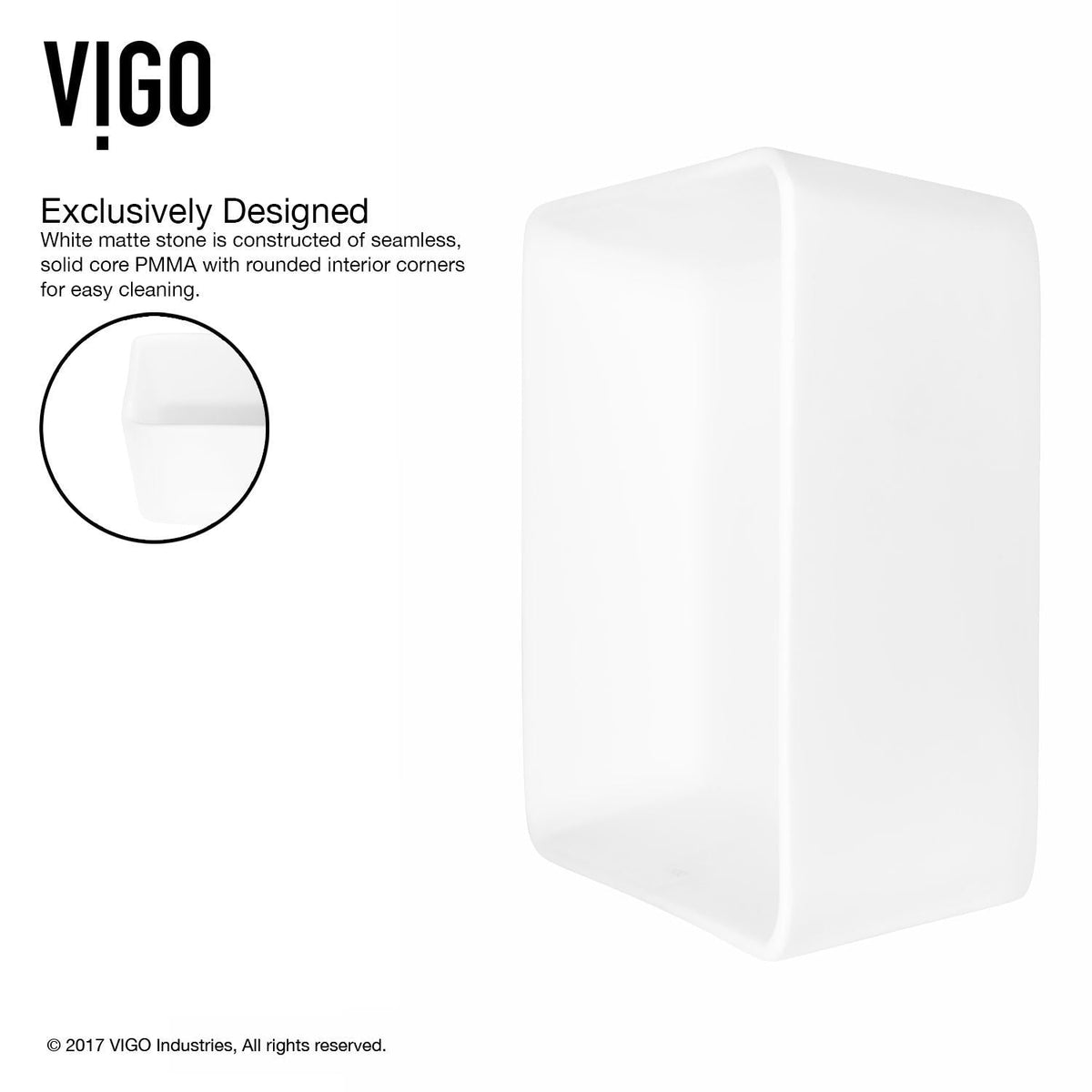 Marigold White Bathroom Sink/Basin Set with Linus Faucet and Rectangular Composite Vessel
