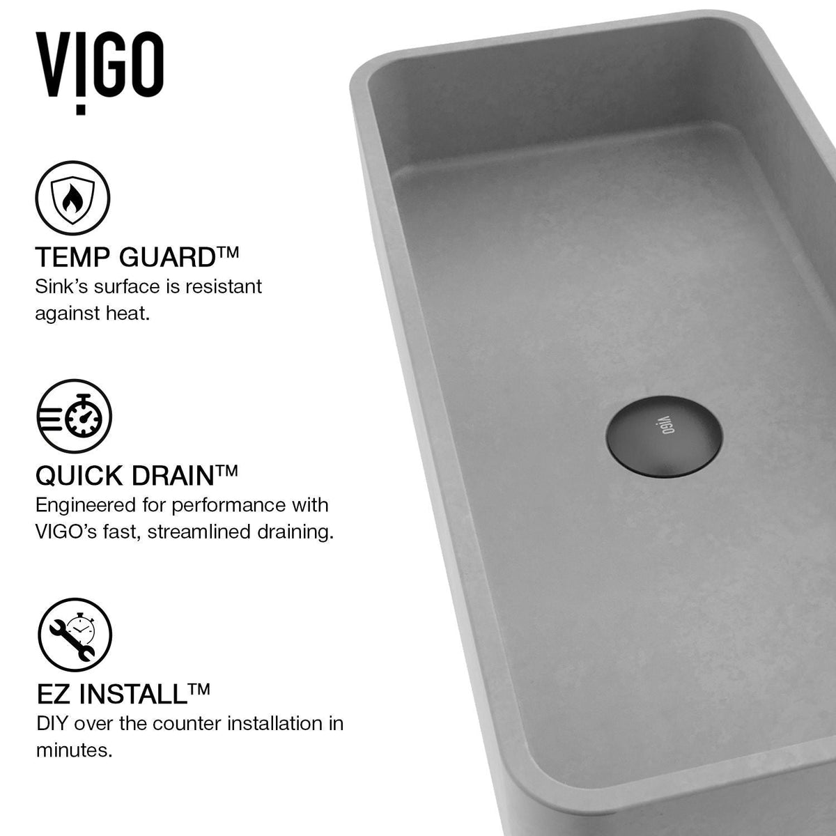 Palazzo Gothic 24x11-in Deep Grey Bathroom Sink/Basin with Rectangular Vessel