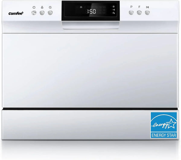Countertop Dishwasher, Energy Star Portable Dishwasher, 6 Place Settings & 8 Washing Programs, Speed, Baby-Care, ECO& Glass, Dish Washer for Dorm, RV& Apartment, Black H2934