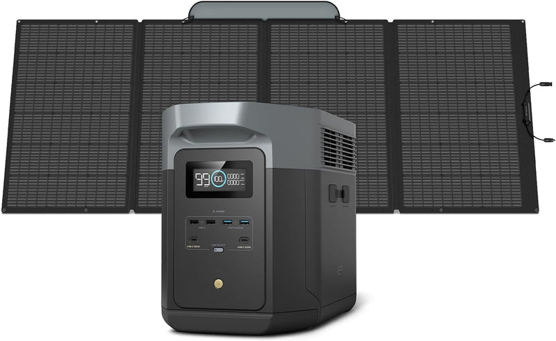 Portable Power Station DELTA 2 Max, 2400W LFP Solar Generator, Full Charge in 1 Hr, 2048Wh Solar Powered Generator for Home Backup(Solar Panel Optional) A8919