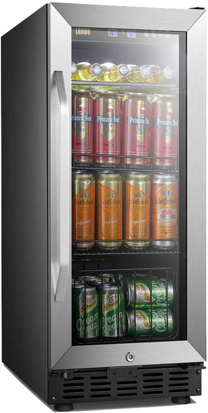 Lanbo 76 Cans Under Counter Compressor Beverage Cooler Refrigerator, 15 inch Width T6247