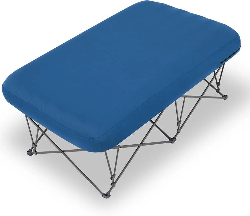 Foldable camping bed, equipped with an inflatable mattress and a portable bag, suitable for outdoor trips, camping, and beach vacations (excluding the inflatable pump) P9476