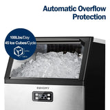 EUHOMY Commercial Ice Maker Machine, 100lbs/24H Stainless Steel Under Counter
