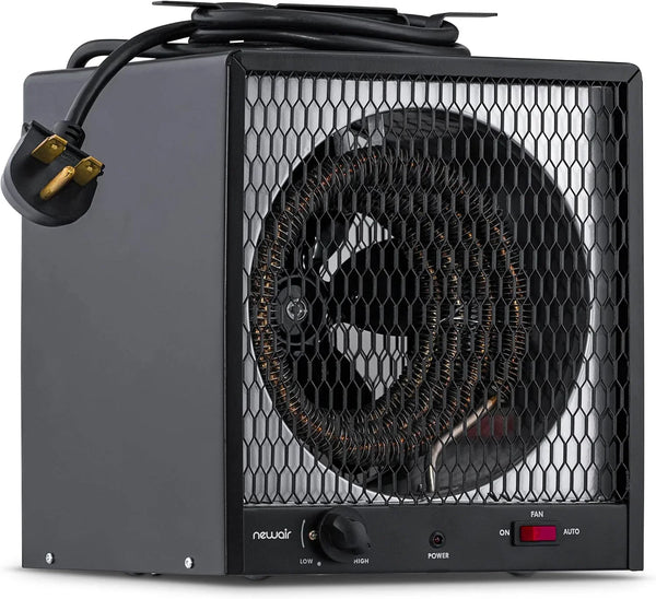 Portable Heater (240V) Portable Electric Garage Heater Heats Up to 600 sq. ft. with 6-Foot Cord Wrap and Carrying Handle | 5600 Watt Portable Electric Shop Heater for Garage and Work Shop V3969
