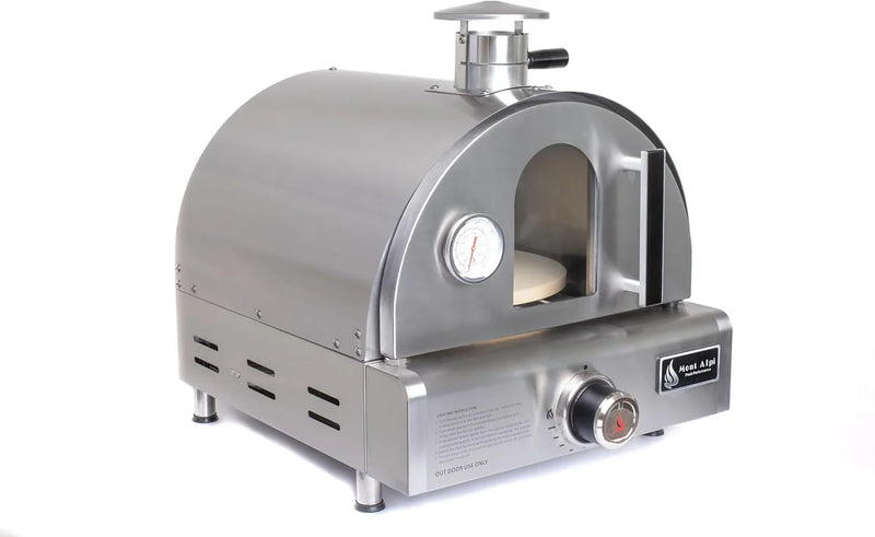 MAPZ-SS 12000 BTU Multi-Fuel Countertop Table Top Stainless Steel Portable Outdoor Cooking Kitchen Backyard Propane Gas Pizza Making Baking Oven Roasting Grill - Pizza Stone Included X0523