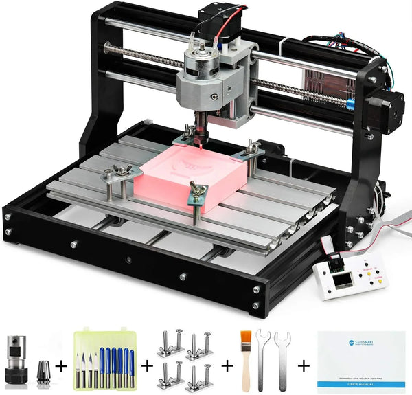 Router Kit GRBL Control 3 Axis Plastic Acrylic PCB PVC Wood Carving Milling Engraving Machine with Offline Controller, XYZ Working Area 300 x 180 x 45mm Q8281