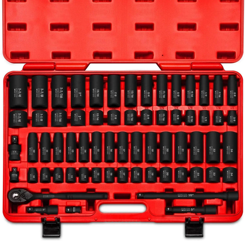 1/2" Drive Master Impact Socket Set, 65 Piece I0061