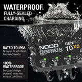 Three sets of batteries, 30-ampere built-in battery charger - Each set consists of 10-ampere, 12-volt waterproof marine charger, featuring overcharge protection and temperature compensation functions - Suitable for lead-acid batteries and lithium bat