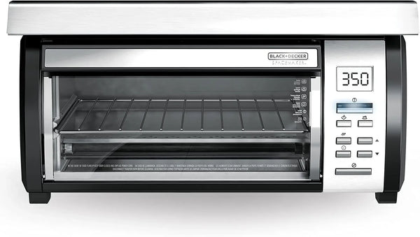 BLACK DECKER SpaceMaker Under-Counter Toaster Oven, Digital Controls, Black/Stainless Steel, Fits 9-测-- Pizza, TROS1000D A2021