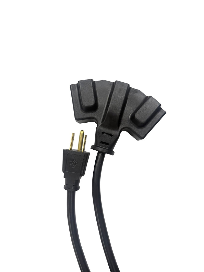 20' 16 Gauge 3-Tap Outdoor Extension Cord, Black M8829