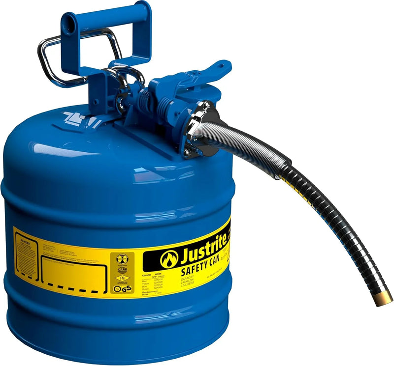 5-Gallon Type II Red Safety Gas Can – OSHA-Approved Steel Fuel Container with Flame Arrester, Self-Closing Lid & 1" Flexible Spout (7250130) P1443