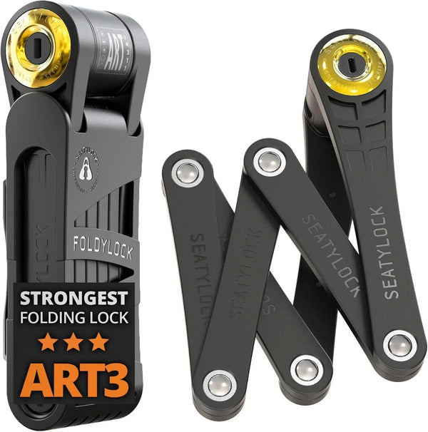 Jiu-style folding bicycle lock set - Patent technology, consisting of two sets of perfectly matching bicycle locks, each set equipped with 6 identical keys - 18/18 level heavy-duty anti-theft security protection device, with key and shell fixation de R094