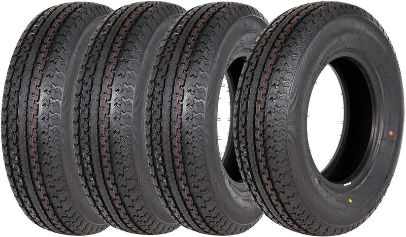 Set of 4 ST225/75R15 Radial Trailer Tire, ST225-75R15 ST 225/75R15, 10 Ply Load Range E, 117N P5041