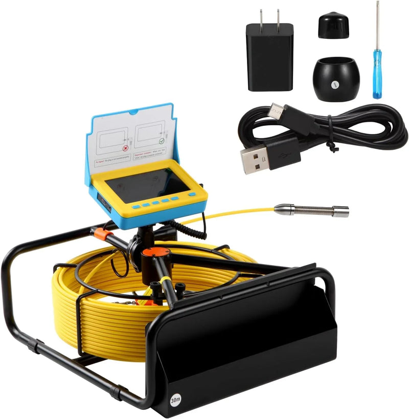 Sewer Camera, 4.3" Pipe Drain Inspection Camera with DVR Function & Snake Cable, Waterproof IP68 Borescope w/LED Lights (131.2ft/40M) X9406