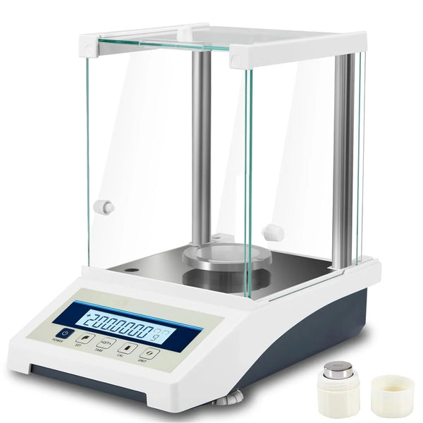 Lab Scale, Digital Analytical Balance 220g/ 0.1mg, High Precision Scientific Precision Scale Accuracy 0.0001g, Balance Scale for Coin/Jewelry/Powder with Weights and RS232 Interface C8118