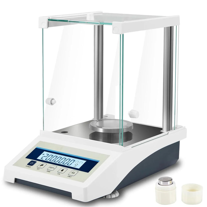 Lab Scale, Digital Analytical Balance 220g/ 0.1mg, High Precision Scientific Precision Scale Accuracy 0.0001g, Balance Scale for Coin/Jewelry/Powder with Weights and RS232 Interface C8118