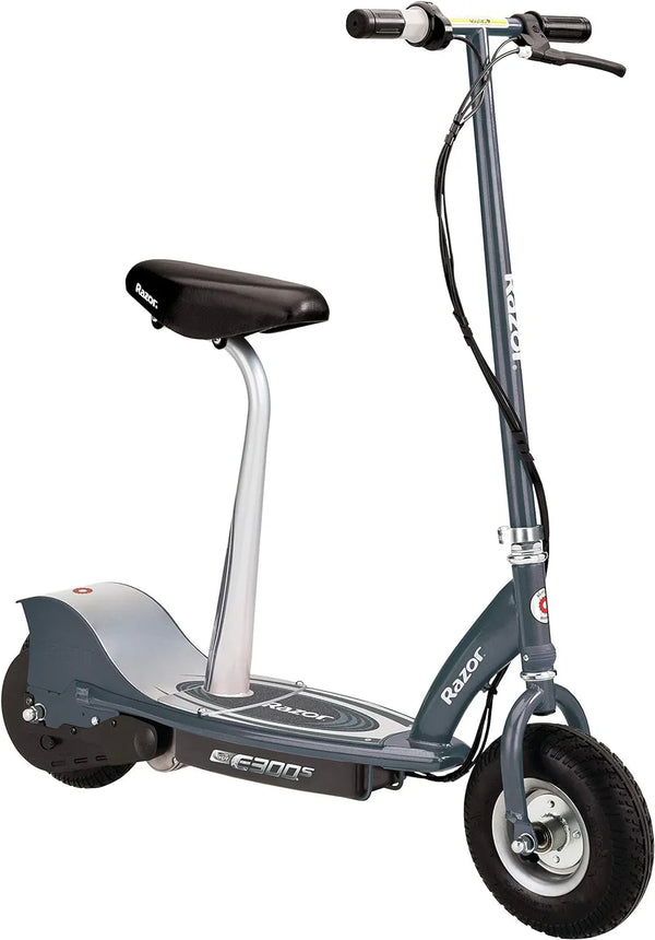 An electric scooter suitable for children over 13 years old - 9-inch inflatable tires, detachable seat, maximum speed of 15 miles per hour, maximum riding time of up to 40 minutes, suitable for users weighing no more than 220 pounds. A3630