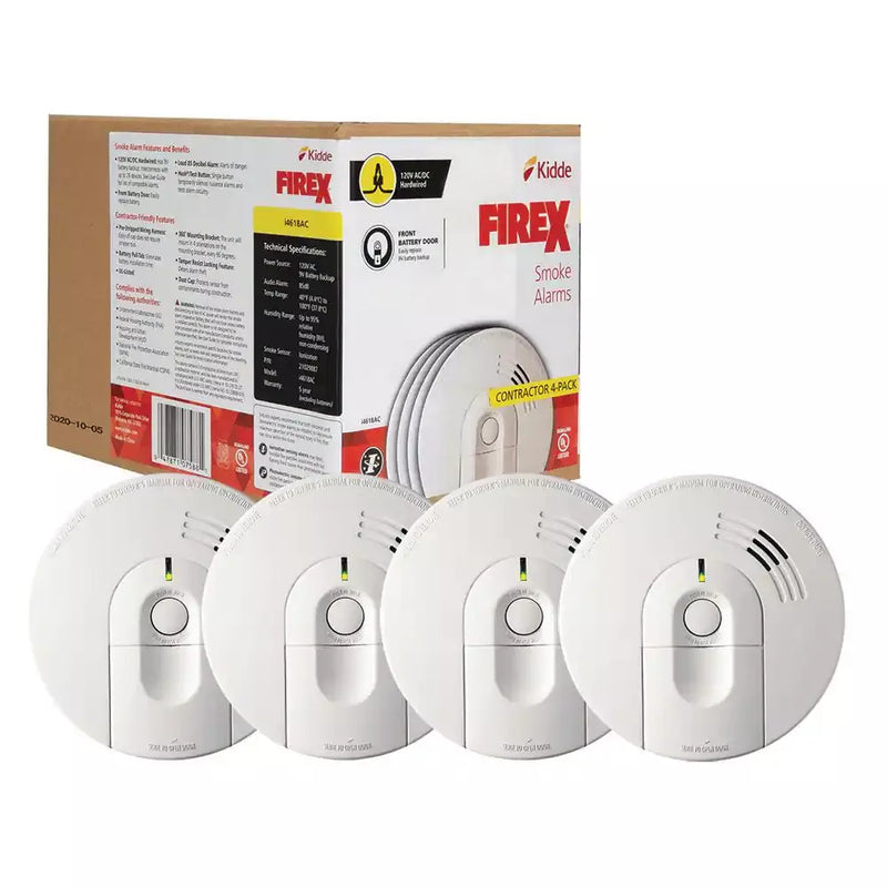 Firex 4 Pack Hardwired Smoke Detector with Ionization Sensor B8407