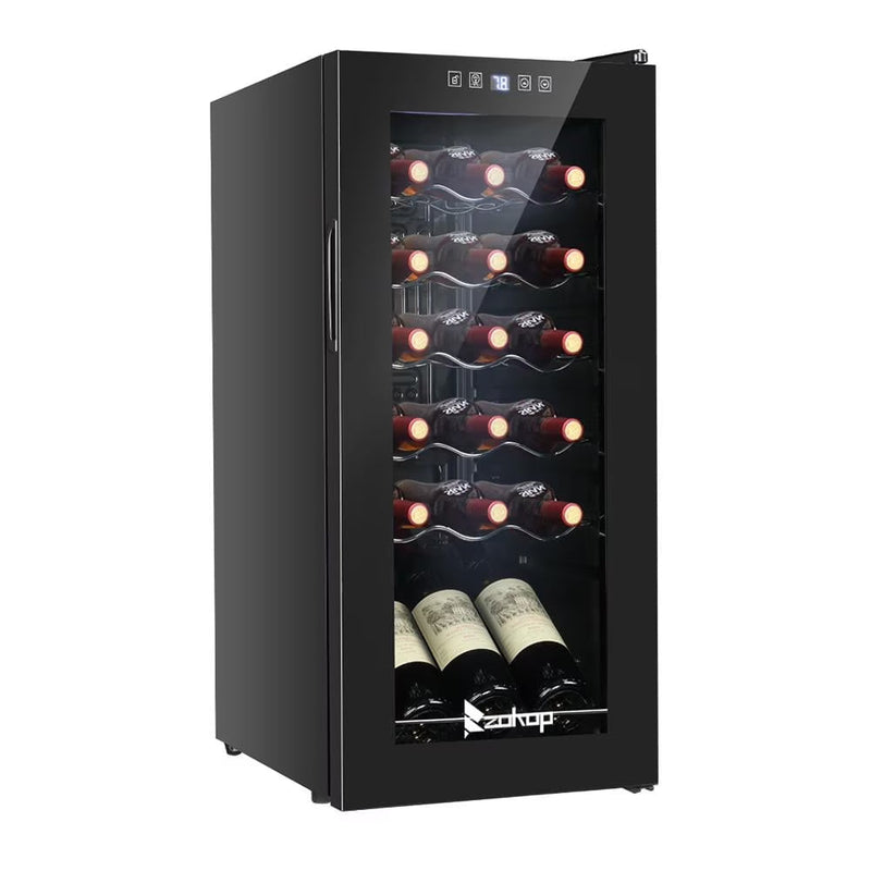 Zimtown 1.8Cu.Ft 18Bottle Compressor Wine Cooler Refrigerator Freestanding Compact Mini Wine Fridge V8381
