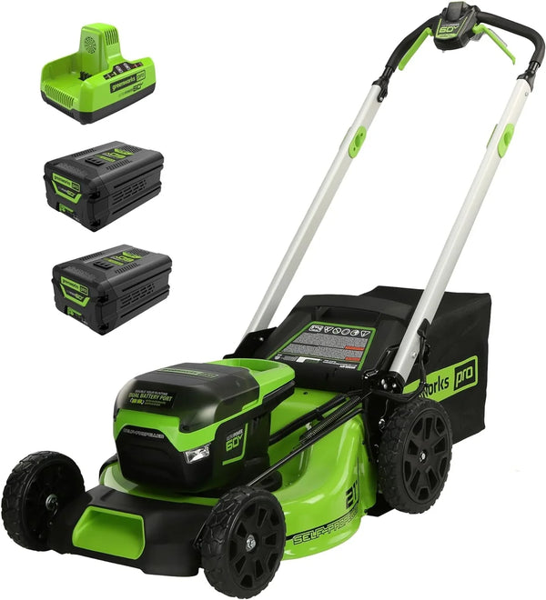 60V 21” Cordless (Self-Propelled) Lawn Mower, 2 x 4.0Ah Batteries and Dual Port Rapid Charger F9533