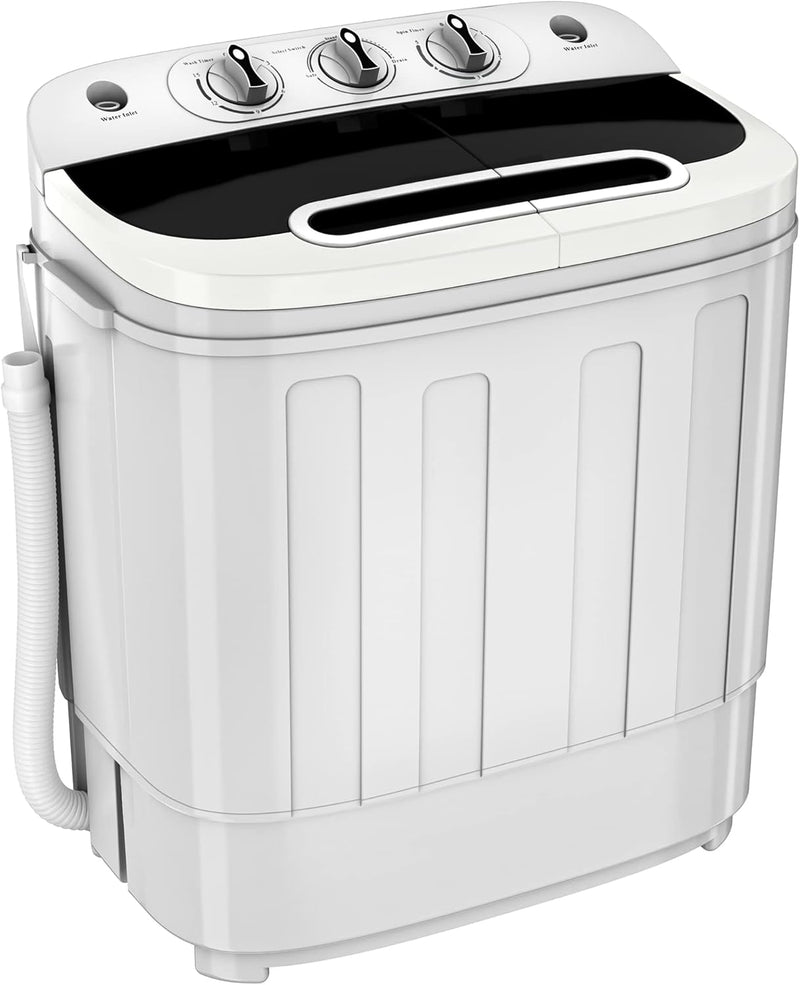 Portable mini double-burner washing machine, capacity 13 pounds, equipped with a spin dryer, a compact clothes washing machine, a lightweight small-sized washing machine, suitable for families, apartments, dormitory rooms, and campers. Q7365