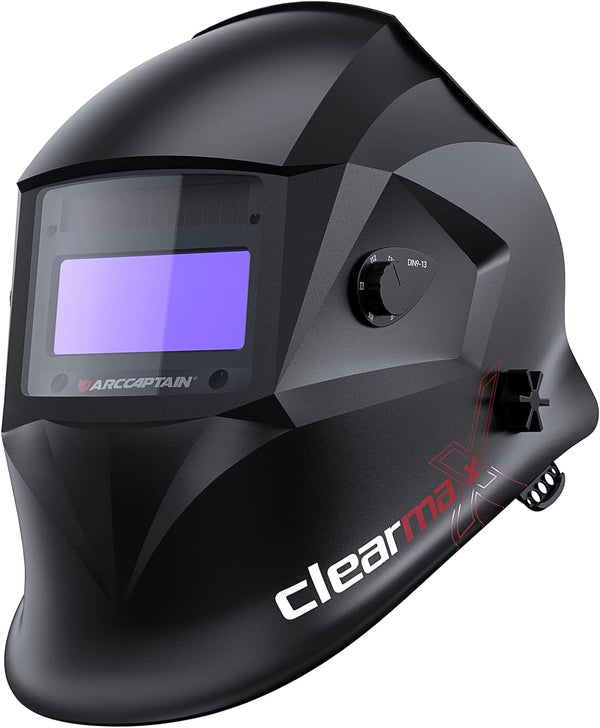 Welding Helmet Auto Darkening, True Color Solar Powered Welding Mask with 4 Arc Sensor, 1/1/1/1 Optical Clarity and Adjustable Shade 4/9-13 Welder Helmet V9446