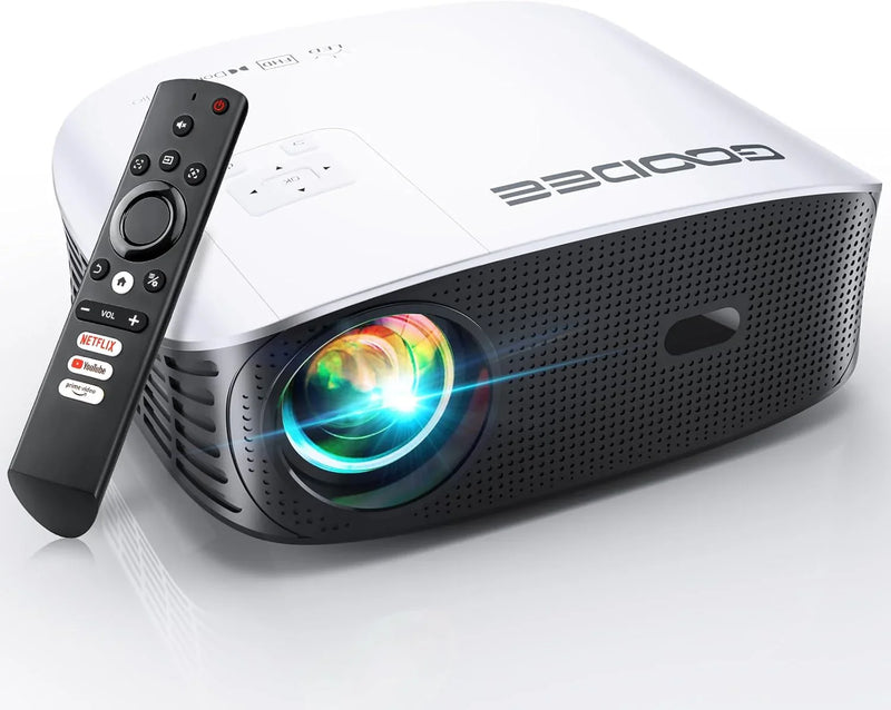 Intelligent 4K projector, equipped with 5G WIFI and Wireless functions, supports Dolby sound effect, outdoor projector, 400-inch zoom home theater projector, compatible with TV stick. D2110