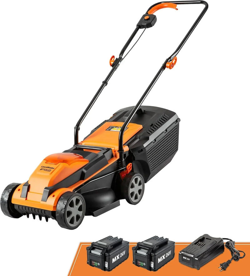 Cordless 13-Inch Lawn Mower 24V Max with 2X4.0Ah Battery and a Charger D0935