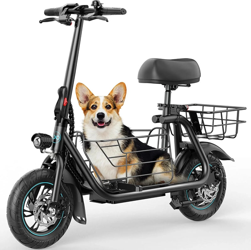 Electric Scooter with Large Basket, 550W Motor Z5601