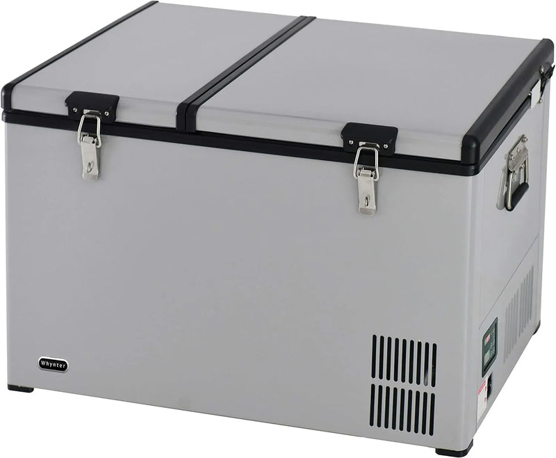 FM-65G 65 Quart Portable Refrigerator and Deep, AC 110V/ DC 12V, Real Chest Freezer for Car, Home, Camping, and RV with-8掳F to 50掳F Temperature Range, Gray, One Size Y9769