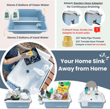 Mighty Sink Portable Sink: Patented Wash Station with Electronic Faucet | 2 Gallons | Easy Setup | Indoor & Outdoor Use | Ideal for Dishwashing, Camping Hygiene, Gardening, Pottery & More
