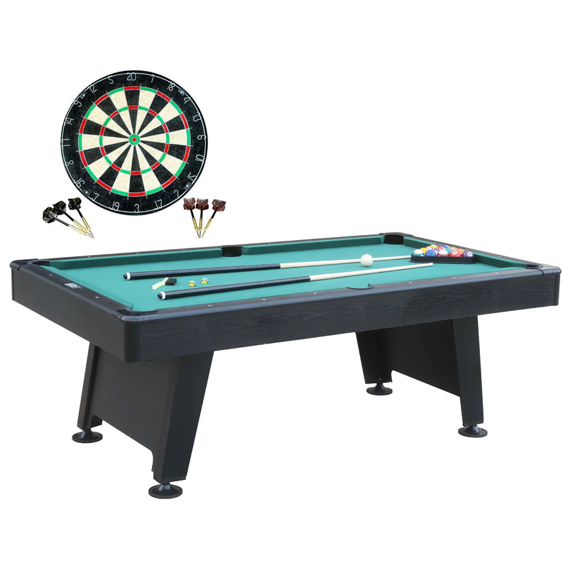 Barrington Billiard 84" Arcade Pool Table with Bonus Dartboard Set, Green K4701
