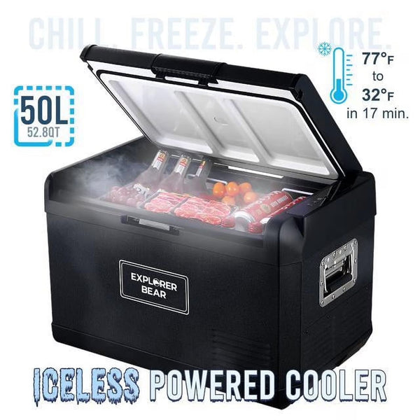 12V Car Fridge 50L 12/24V DC 110-240V AC Portable Freezer Compressor Cooler 0 H-50 H 3-Year Warranty S3242